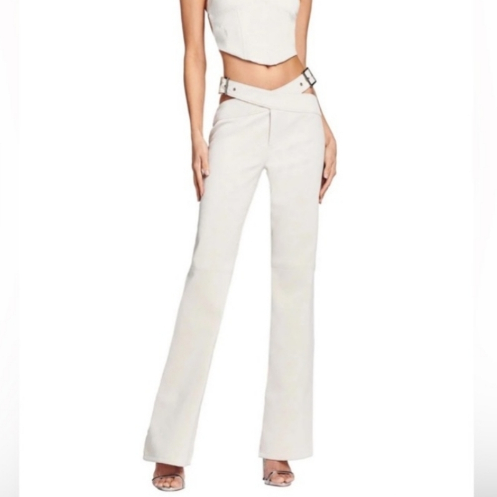 I.AM.GIA Cutout Faux White Leather Pants Small